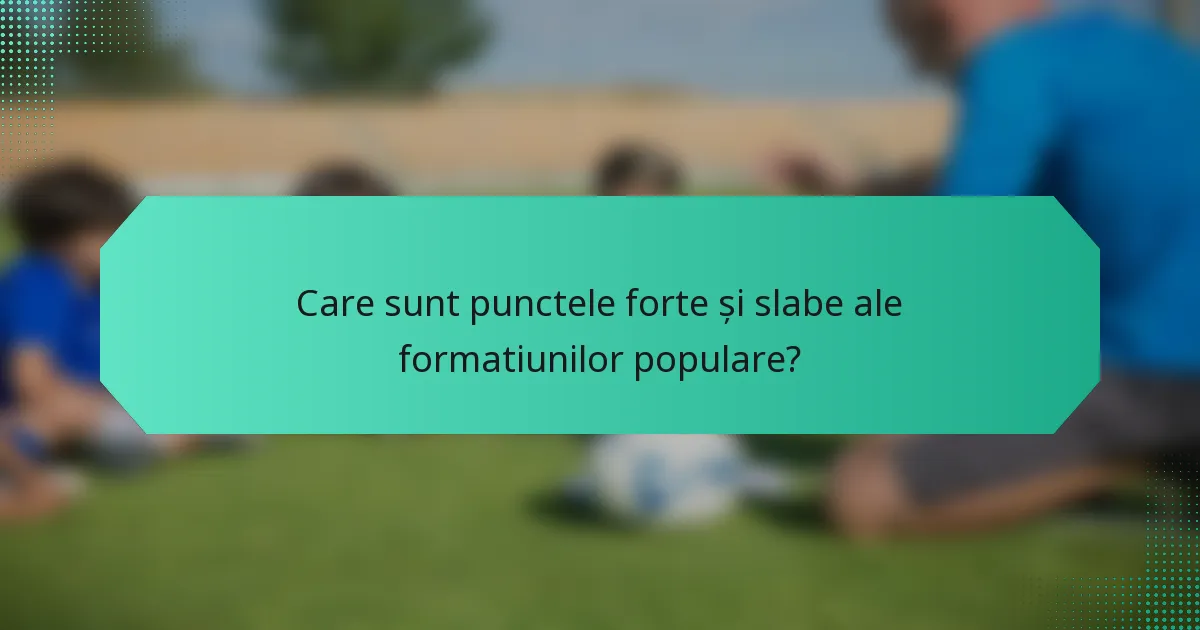 Care sunt punctele forte și slabe ale formatiunilor populare?
