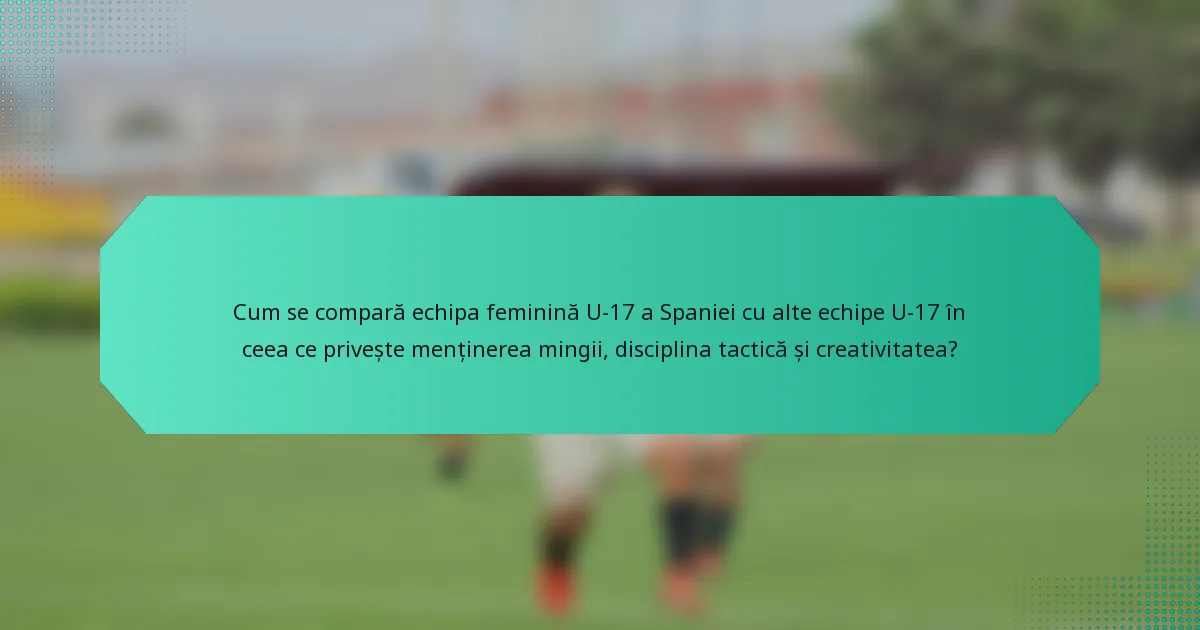 Cum se compară echipa feminină U-17 a Spaniei cu alte echipe U-17 în ceea ce privește menținerea mingii, disciplina tactică și creativitatea?